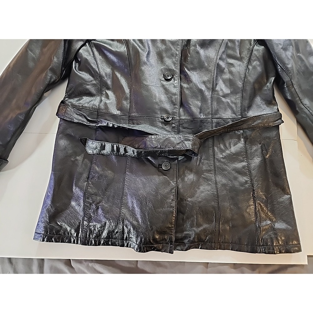 Wilsons Leather 1X Black Jacket Thinsulate Ultra Insulation 5 Button Belted Coat - Picture 5 of 10